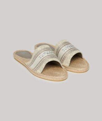 Ciabatte con espadrille in tela