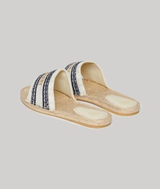 Ciabatte con espadrille in tela