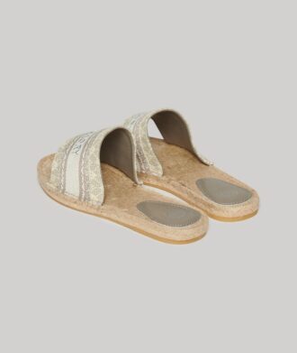 Ciabatte con espadrille in tela