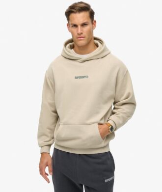 Felpa con cappuccio ampia con micro logo