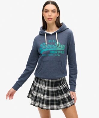 Felpa con cappuccio e grafica con logo Vintage tono su tono