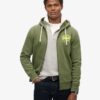 Felpa con cappuccio e zip con grafica del logo Neon Vintage