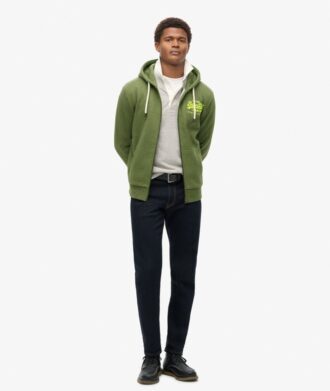 Felpa con cappuccio e zip con grafica del logo Neon Vintage