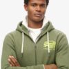 Felpa con cappuccio e zip con grafica del logo Neon Vintage