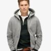 Felpa con cappuccio e zip con logo Essential