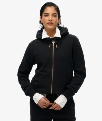Felpa con cappuccio e zip con logo Essential