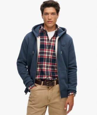 Felpa con cappuccio e zip con logo Essential