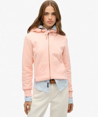 Felpa con cappuccio e zip con logo Essential
