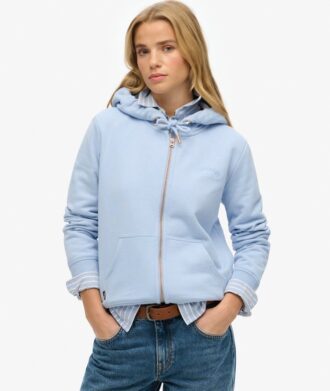Felpa con cappuccio e zip con logo Essential