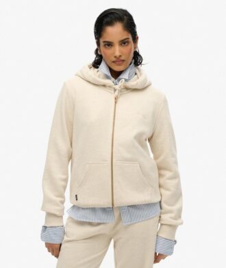 Felpa con cappuccio e zip con logo Essential