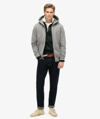 Felpa con cappuccio e zip con logo Essential