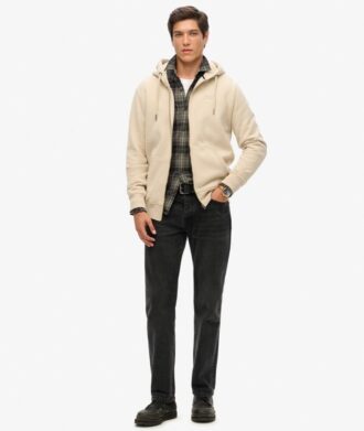 Felpa con cappuccio e zip con logo Essential