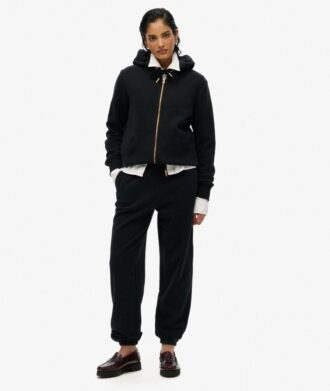 Felpa con cappuccio e zip con logo Essential