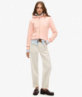 Felpa con cappuccio e zip con logo Essential