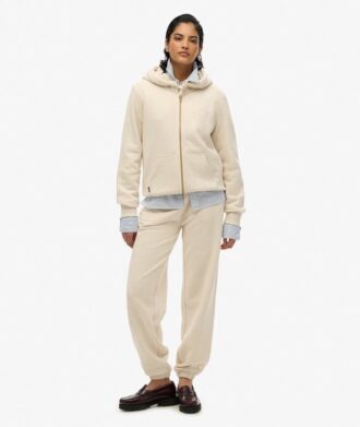 Felpa con cappuccio e zip con logo Essential