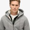 Felpa con cappuccio e zip con logo Essential