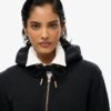 Felpa con cappuccio e zip con logo Essential