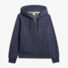 Felpa con cappuccio e zip con logo Essential