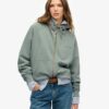 Felpa con cappuccio oversize raglan con zip e logo Essential