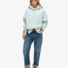 Felpa con cappuccio oversize raglan con zip e logo Essential