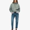 Felpa con cappuccio oversize raglan con zip e logo Essential