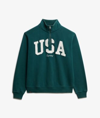 Felpa con mezza zip e applicazioni Athletic Essentials