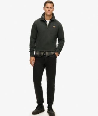 Felpa con mezza zip e cuciture a contrasto