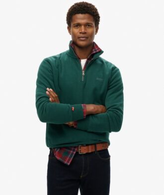 Felpa con mezza zip e logo Essential