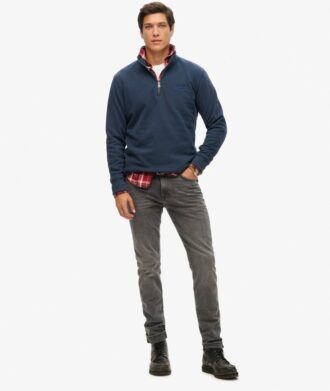 Felpa con mezza zip e logo Essential