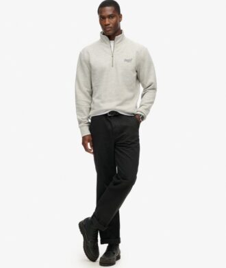 Felpa con mezza zip e logo Essential