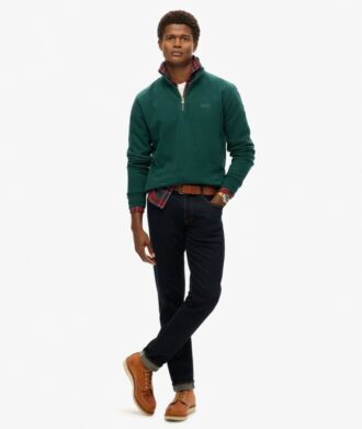 Felpa con mezza zip e logo Essential