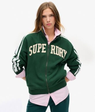 Felpa con zip ampia e applicazioni Athletic Essentials
