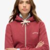 Felpa corta con cappuccio e zip con logo Essential Felpa corta con cappuccio e zip con logo Essential