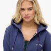 Felpa corta con cappuccio e zip con logo Essential