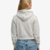 Felpa corta con cappuccio e zip con logo Essential