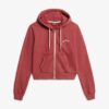 Felpa corta con cappuccio e zip con logo Essential Felpa corta con cappuccio e zip con logo Essential