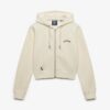 Felpa corta con cappuccio e zip con logo Essential