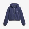 Felpa corta con cappuccio e zip con logo Essential