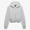 Felpa corta con cappuccio e zip con logo Essential