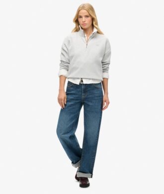 Felpa Essential con mezza zip