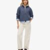 Felpa oversize con mezza zip e logo Essential Felpa oversize con mezza zip e logo Essential