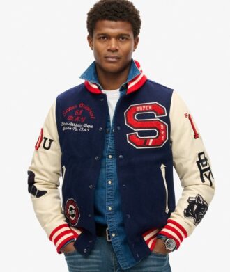 Giacca bomber con toppe College Varsity
