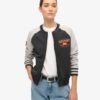 Giacca bomber in jersey con grafica College Script Giacca bomber in jersey con grafica College Script