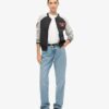 Giacca bomber in jersey con grafica College Script Giacca bomber in jersey con grafica College Script
