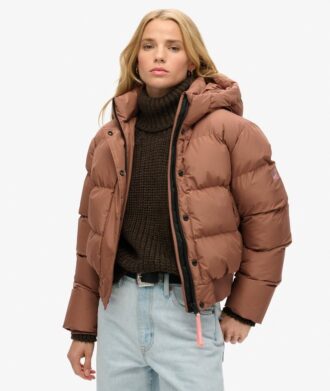 Giacca bomber sportiva Puffer con cappuccio
