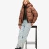 Giacca bomber sportiva Puffer con cappuccio Giacca bomber sportiva Puffer con cappuccio
