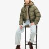 Giacca bomber sportiva Puffer con cappuccio Giacca bomber sportiva Puffer con cappuccio