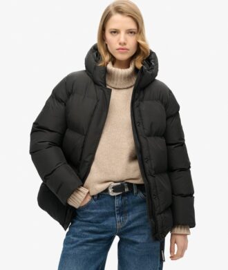Giacca sportiva imbottita di media lunghezza con cappuccio Hooded