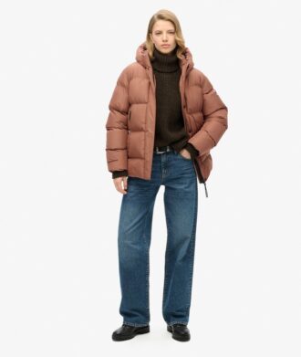 Giacca sportiva imbottita di media lunghezza con cappuccio Hooded