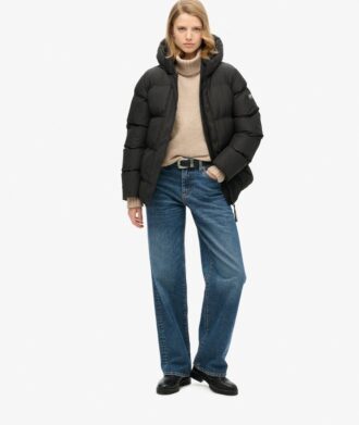 Giacca sportiva imbottita di media lunghezza con cappuccio Hooded